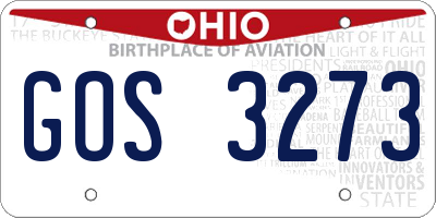 OH license plate GOS3273