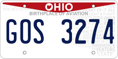 OH license plate GOS3274