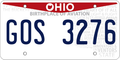 OH license plate GOS3276