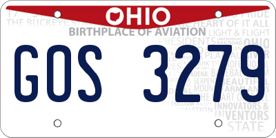 OH license plate GOS3279