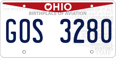 OH license plate GOS3280