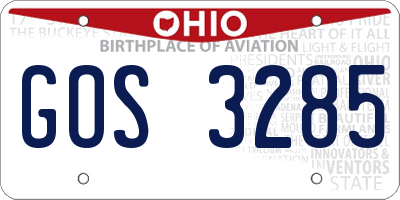 OH license plate GOS3285
