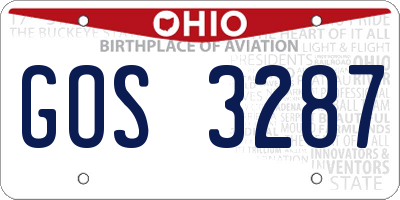 OH license plate GOS3287