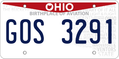 OH license plate GOS3291