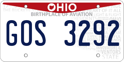 OH license plate GOS3292