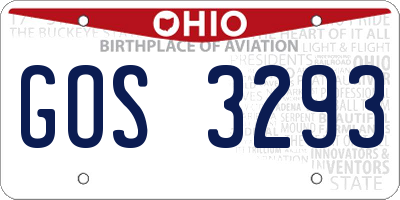 OH license plate GOS3293