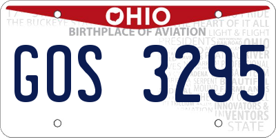 OH license plate GOS3295