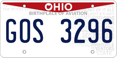 OH license plate GOS3296