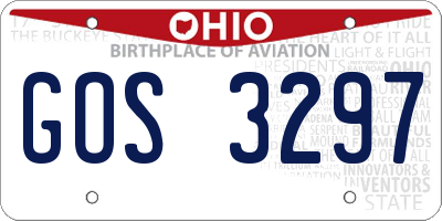OH license plate GOS3297