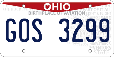 OH license plate GOS3299