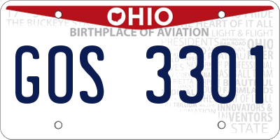 OH license plate GOS3301