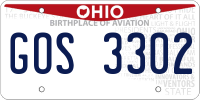 OH license plate GOS3302