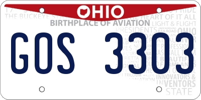 OH license plate GOS3303