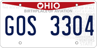 OH license plate GOS3304