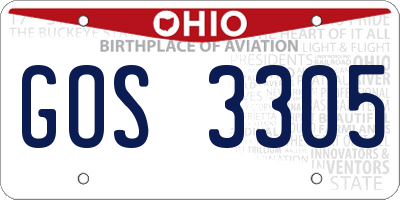 OH license plate GOS3305