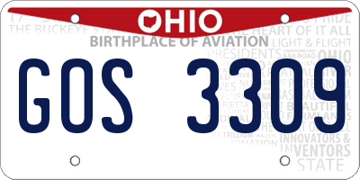OH license plate GOS3309