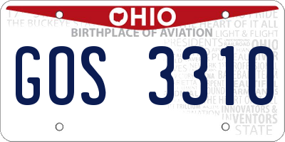 OH license plate GOS3310