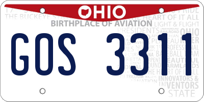 OH license plate GOS3311