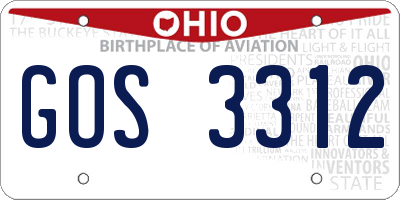 OH license plate GOS3312