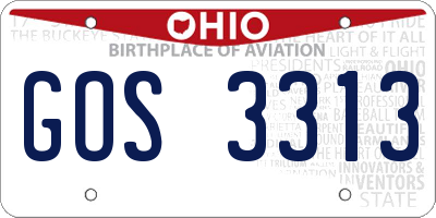 OH license plate GOS3313