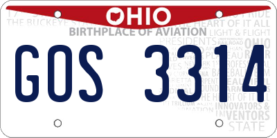OH license plate GOS3314