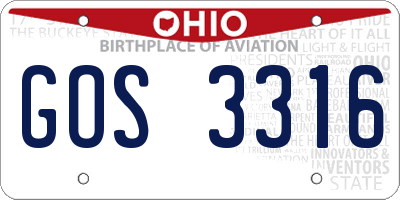 OH license plate GOS3316