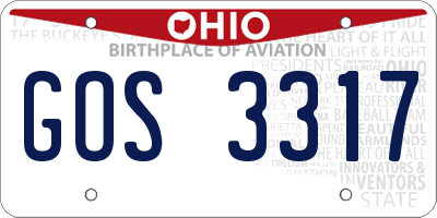 OH license plate GOS3317
