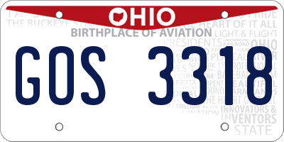 OH license plate GOS3318