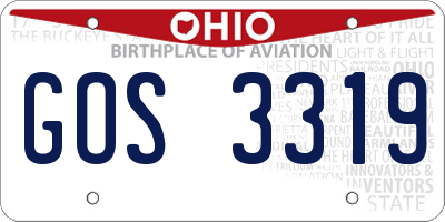 OH license plate GOS3319