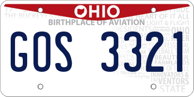 OH license plate GOS3321