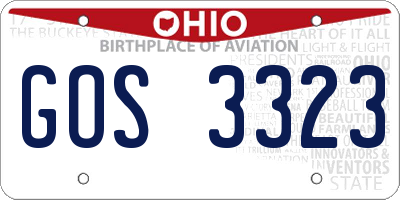 OH license plate GOS3323