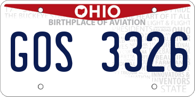 OH license plate GOS3326