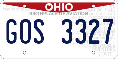 OH license plate GOS3327