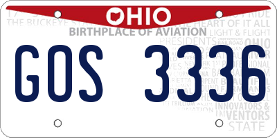 OH license plate GOS3336