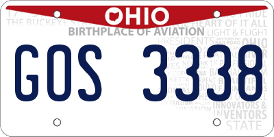 OH license plate GOS3338