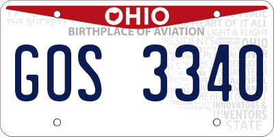 OH license plate GOS3340