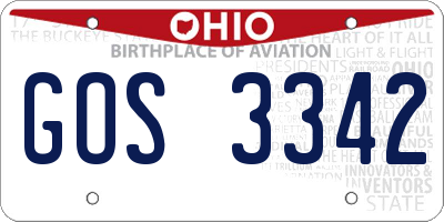 OH license plate GOS3342