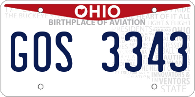 OH license plate GOS3343