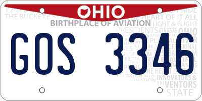 OH license plate GOS3346