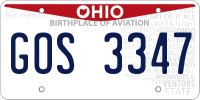 OH license plate GOS3347