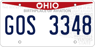OH license plate GOS3348