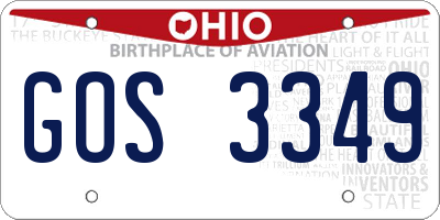 OH license plate GOS3349