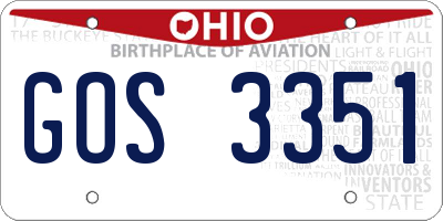 OH license plate GOS3351