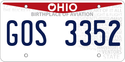 OH license plate GOS3352