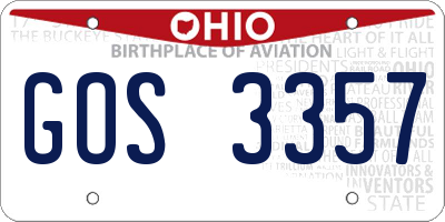 OH license plate GOS3357
