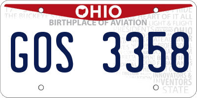 OH license plate GOS3358