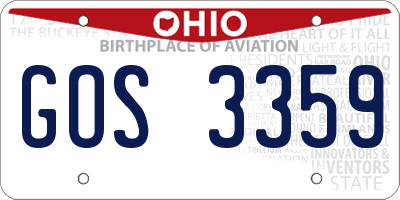 OH license plate GOS3359