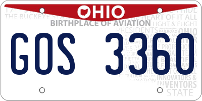 OH license plate GOS3360