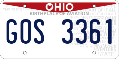 OH license plate GOS3361