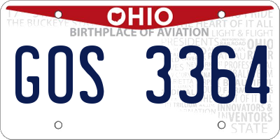 OH license plate GOS3364